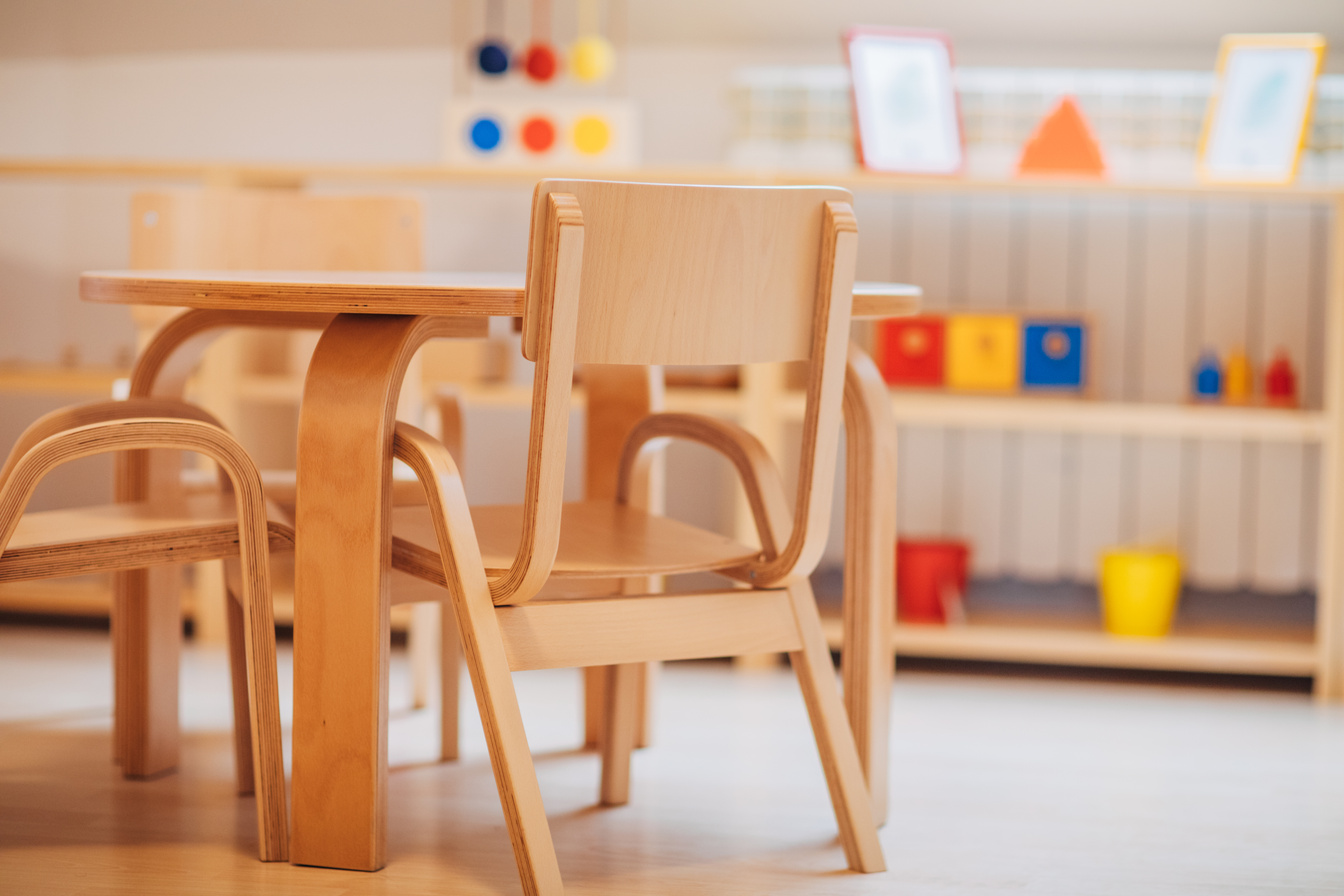 Empty preschool classroom